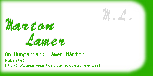 marton lamer business card