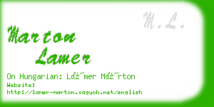 marton lamer business card